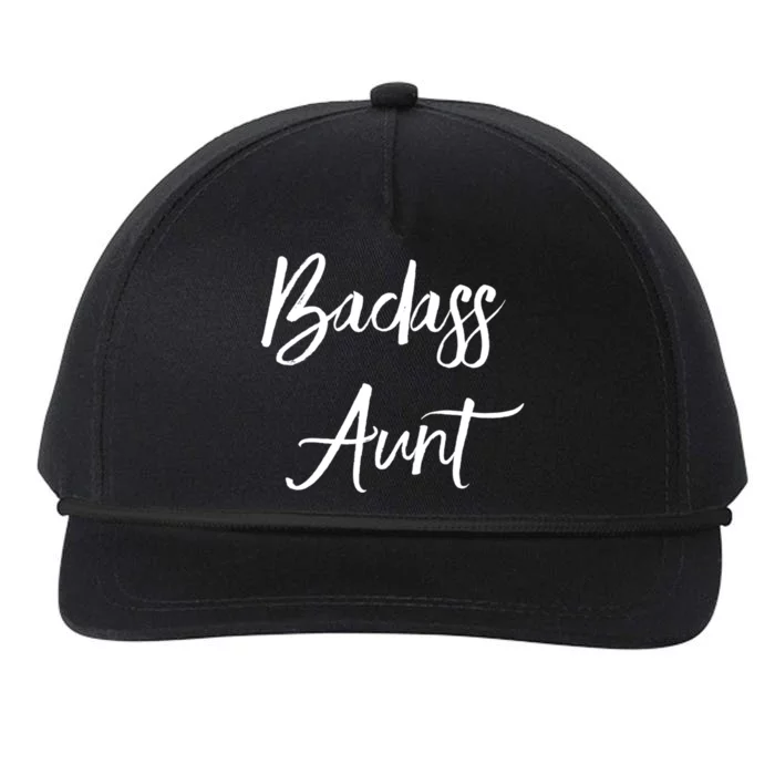 Badass Aunt Funny Gag Gift For Auntie From Niece Nephew Gift Snapback Five-Panel Rope Hat