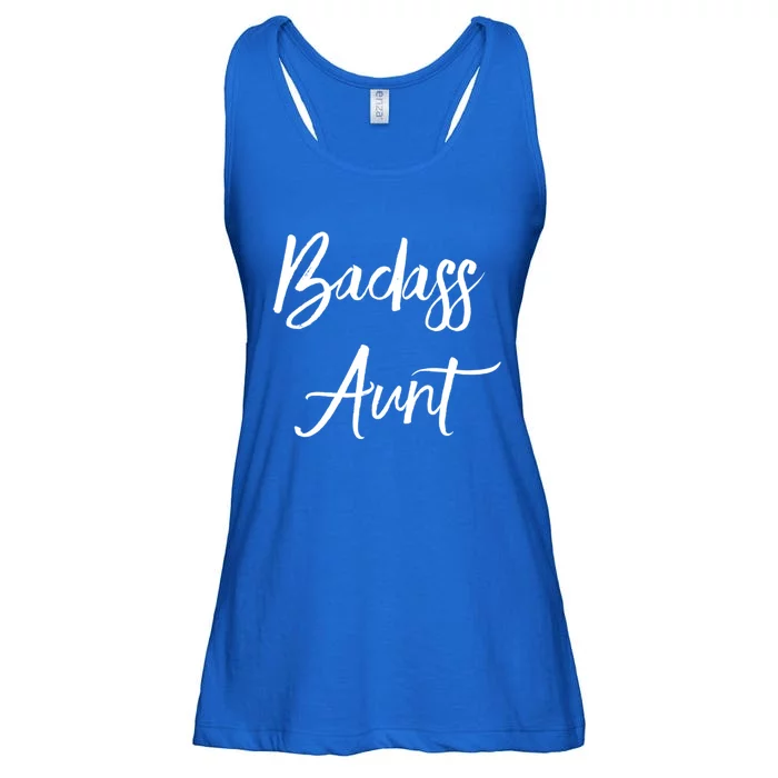 Badass Aunt Funny Gag Gift For Auntie From Niece Nephew Gift Ladies Essential Flowy Tank