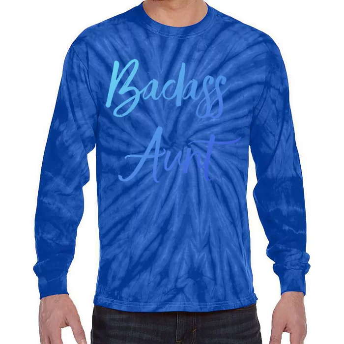 Badass Aunt Funny Gag Gift For Auntie From Niece Nephew Gift Tie-Dye Long Sleeve Shirt