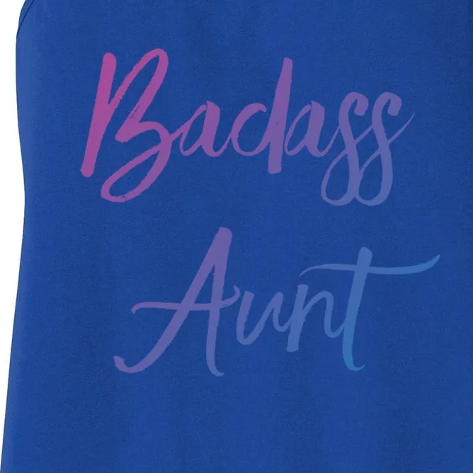 Badass Aunt Funny Gag Gift For Auntie From Niece Nephew Gift Women's Racerback Tank