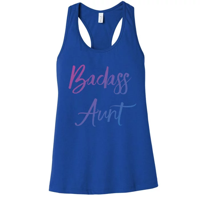 Badass Aunt Funny Gag Gift For Auntie From Niece Nephew Gift Women's Racerback Tank