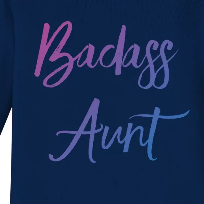 Badass Aunt Funny Gag Gift For Auntie From Niece Nephew Gift Baby Long Sleeve Bodysuit