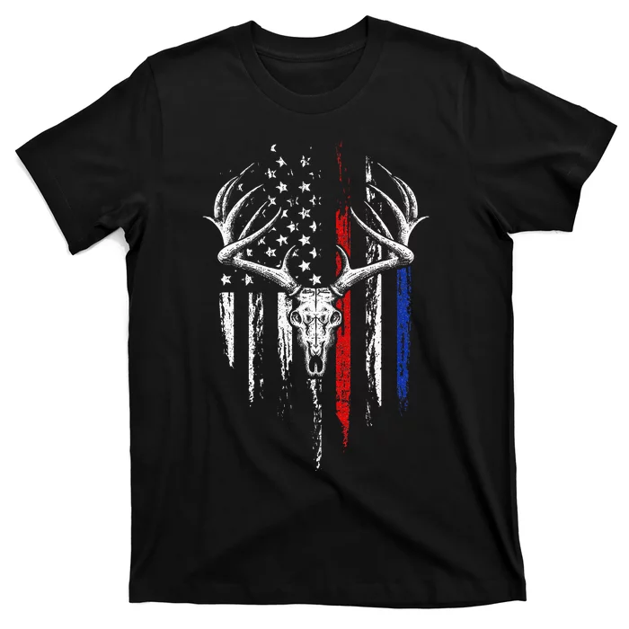 Bowhunting American Flag USA Bow Whitetail Deer Hunter Gift T-Shirt