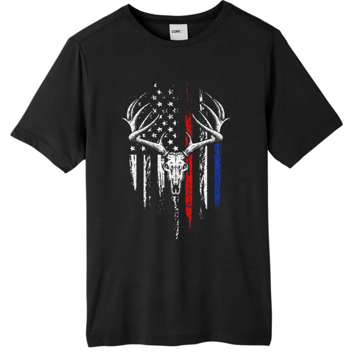 Bowhunting American Flag USA Bow Whitetail Deer Hunter Gift ChromaSoft Performance T-Shirt