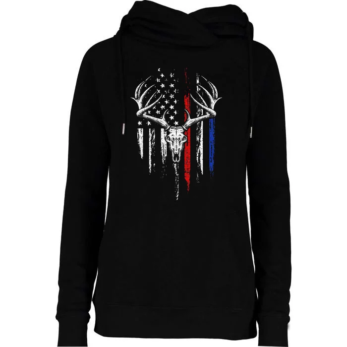 Bowhunting American Flag USA Bow Whitetail Deer Hunter Gift Womens Funnel Neck Pullover Hood