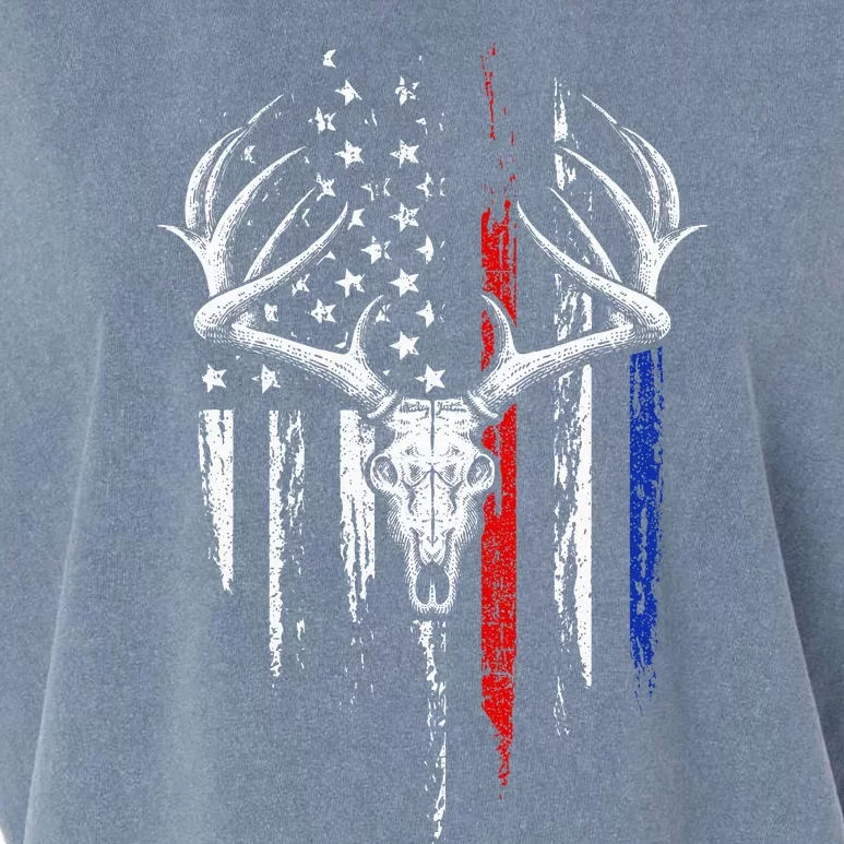 Bowhunting American Flag USA Bow Whitetail Deer Hunter Gift Garment-Dyed Women's Muscle Tee