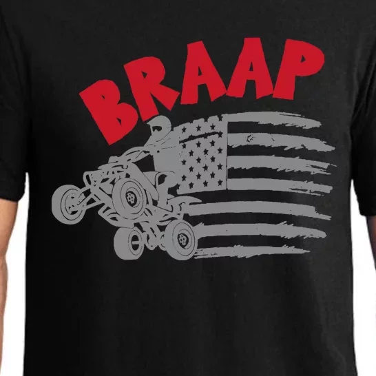 Braap American Flag Distressed Quad Four Wheeler Bike Rider Pajama Set