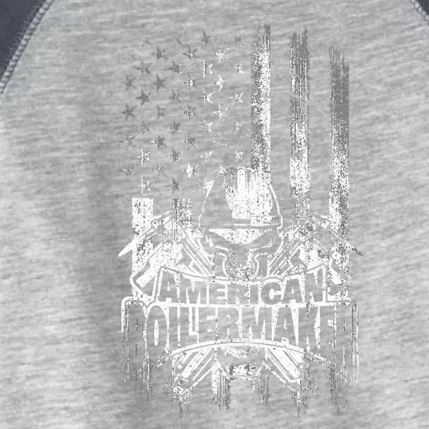 Boilermaker American Flag Skull And Tools Toddler Fine Jersey T-Shirt