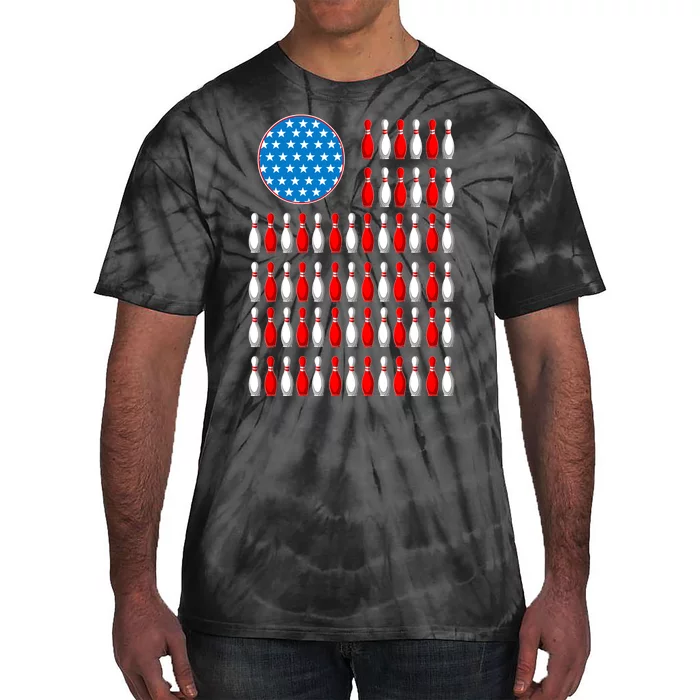 Bowling American Flag Tie-Dye T-Shirt