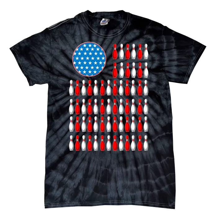 Bowling American Flag Tie-Dye T-Shirt