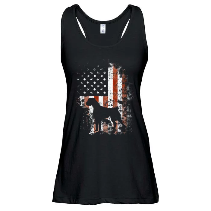 Boxer American Flag USA 4th Of July Dog Gifts Ladies Essential Flowy Tank