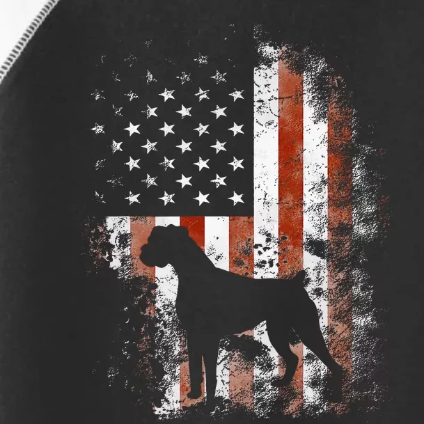 Boxer American Flag USA 4th Of July Dog Gifts Toddler Fine Jersey T-Shirt