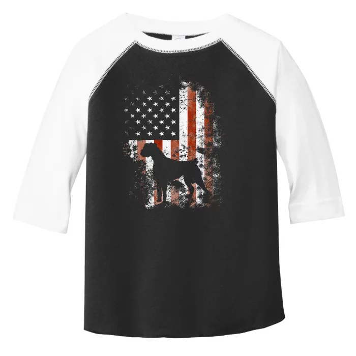 Boxer American Flag USA 4th Of July Dog Gifts Toddler Fine Jersey T-Shirt