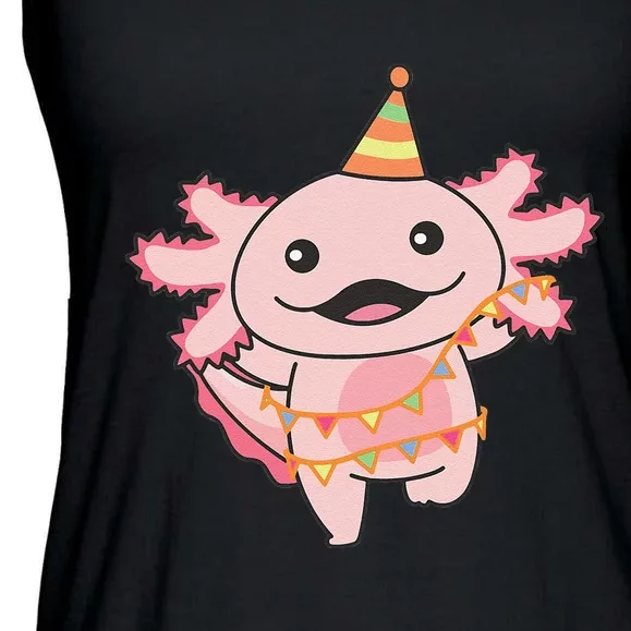 Birthday Axolotl For A Birthday Axolotl Ladies Essential Flowy Tank