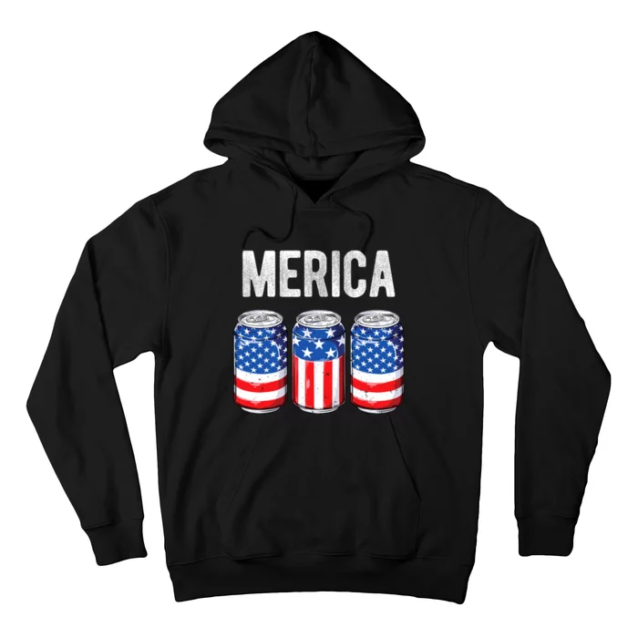 Beer American Flag 4th Of July Merica Usa Drinking Hoodie