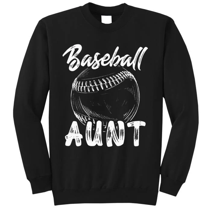 Baseball Aunt For Women Family Matching Players Team Auntie Tall Sweatshirt