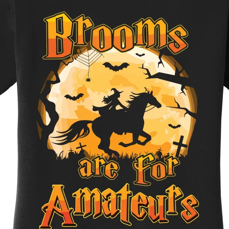 Brooms Are For Amateurs Horse Funny Halloween Costume Long Sleeve Women's T-Shirt