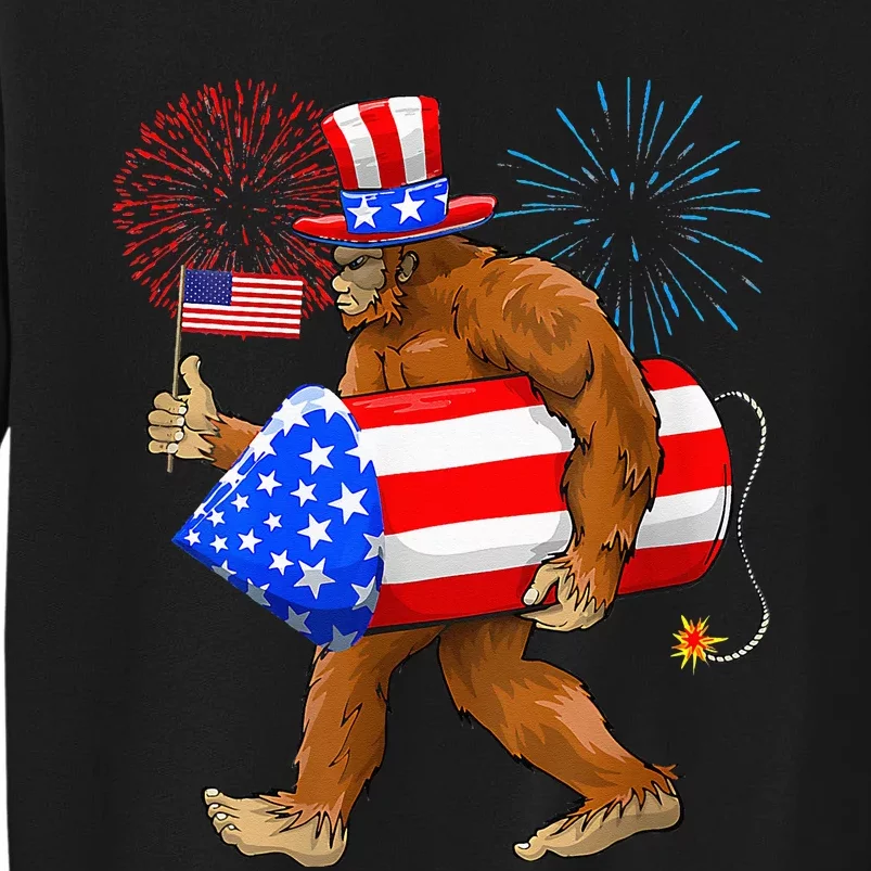 Bigfoot American Flag Funny 4th Of July Sasquatch Believe Sweatshirt