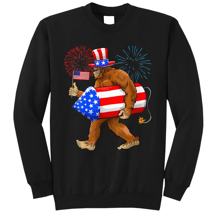 Bigfoot American Flag Funny 4th Of July Sasquatch Believe Sweatshirt