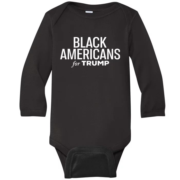 Black Americans For Trump Baby Long Sleeve Bodysuit