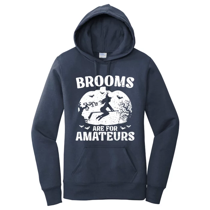 Brooms Are For Amateurs Hockey Stick Pumpkin Hockey Women's Pullover Hoodie