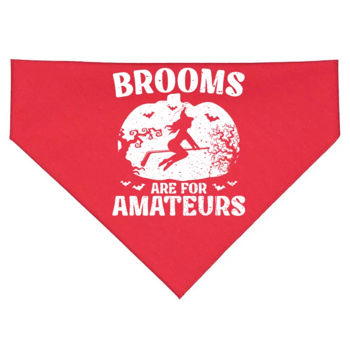 Brooms Are For Amateurs Hockey Stick Pumpkin Hockey USA-Made Doggie Bandana