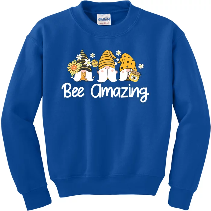 Bee Amazing Funny Beekeeping Lover Buzzing Bees Gnome Lover Gift Kids Sweatshirt