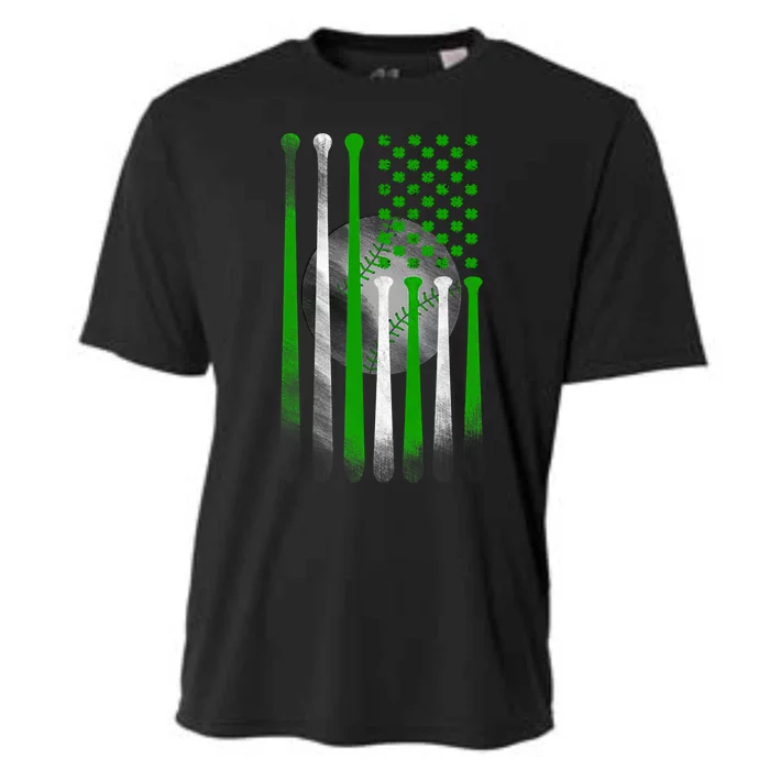 Baseball American Flag St Patricks Day Catcher Pitcher Gift Cooling Performance Crew T-Shirt