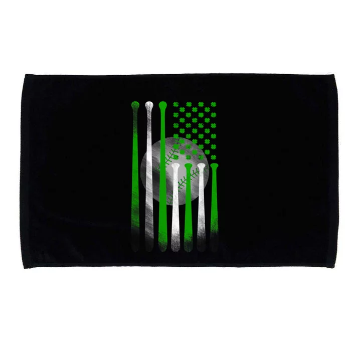 Baseball American Flag St Patricks Day Catcher Pitcher Gift Microfiber Hand Towel