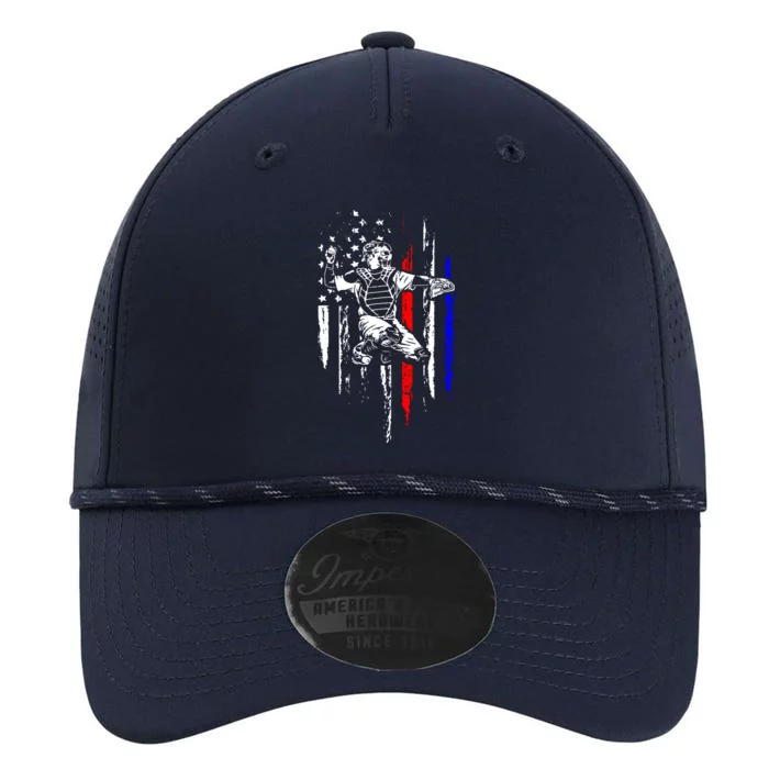 Baseball American Flag Patriotic Catcher 4th Of July Performance The Dyno Cap