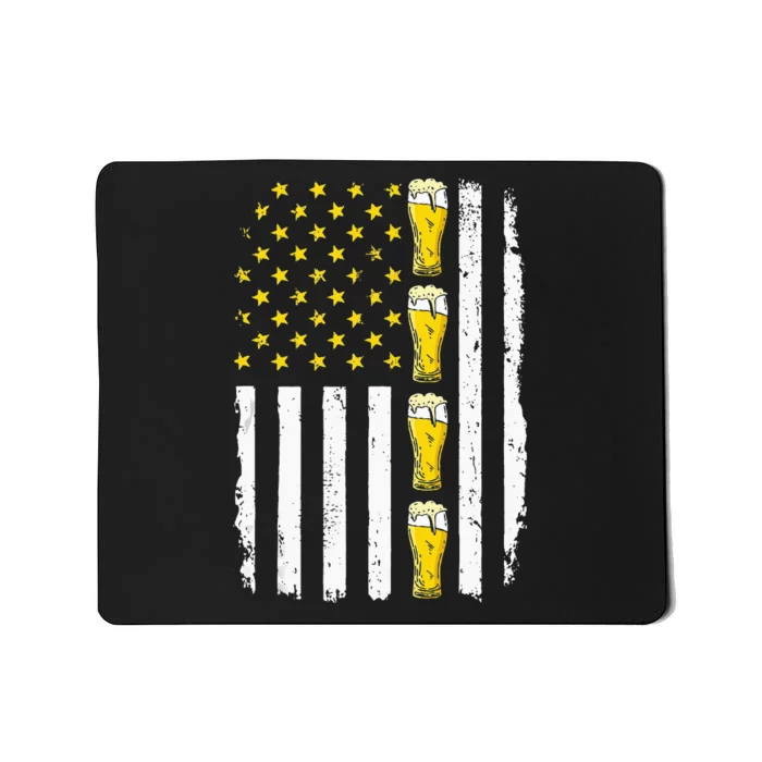 Beer American Flag 4th of July Funny Patriotic Brewery Mugs Mousepad