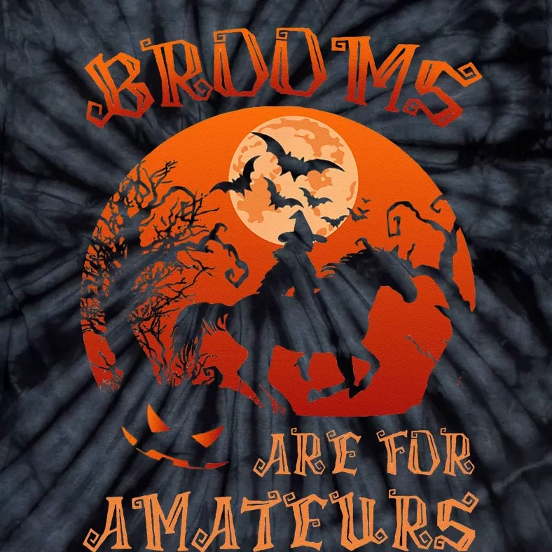 Brooms Are For Amateurs Witch Riding Horse Halloween Women Tie-Dye T-Shirt