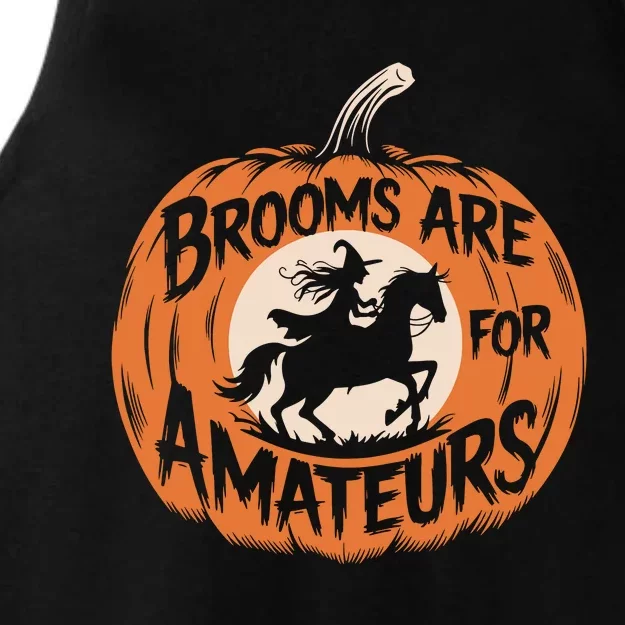 Brooms Are For Amateurs Witch Equestrian Horse Riding Ladies Tri-Blend Wicking Tank