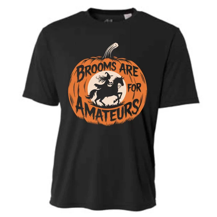 Brooms Are For Amateurs Witch Equestrian Horse Riding Cooling Performance Crew T-Shirt