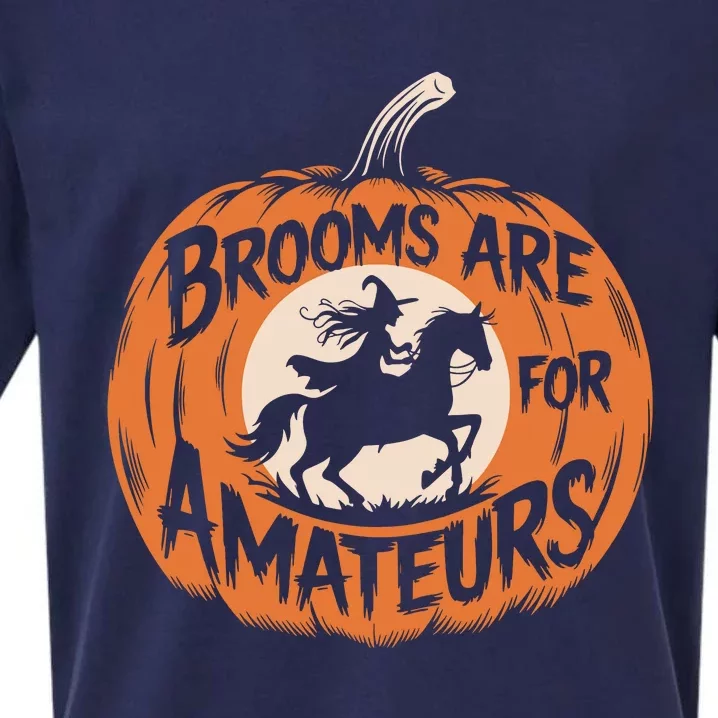 Brooms Are For Amateurs Witch Equestrian Horse Riding Sueded Cloud Jersey T-Shirt