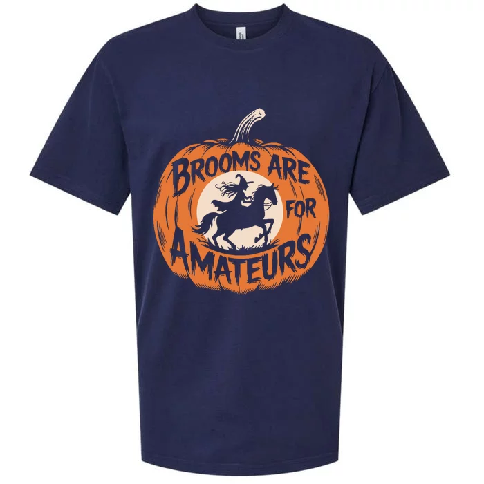 Brooms Are For Amateurs Witch Equestrian Horse Riding Sueded Cloud Jersey T-Shirt