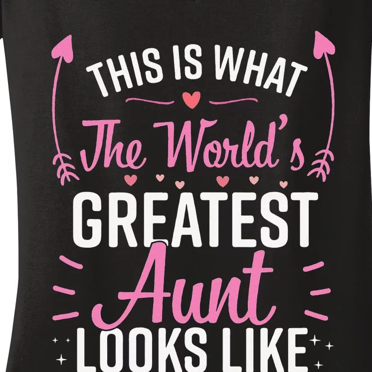 Best Aunt Future Aunt Aunt To Be Auntie Women's V-Neck T-Shirt