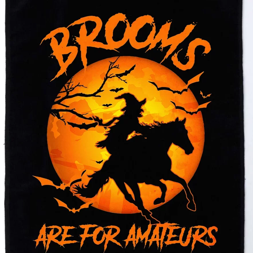 Brooms Are For Amateurs Witch Riding Horse Halloween Platinum Collection Golf Towel