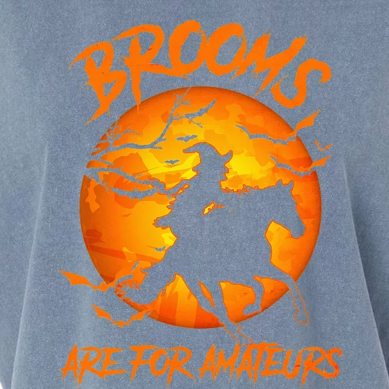 Brooms Are For Amateurs Witch Riding Horse Halloween Garment-Dyed Women's Muscle Tee