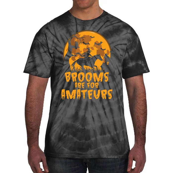 Brooms Are For Amateurs Witch Riding Horse Halloween Women Tie-Dye T-Shirt