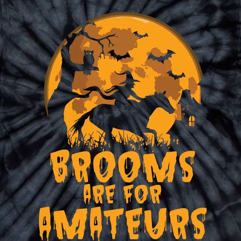 Brooms Are For Amateurs Witch Riding Horse Halloween Women Tie-Dye T-Shirt