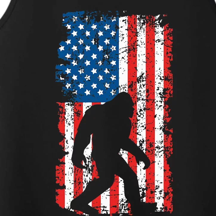 Bigfoot American Flag Sasquatch Performance Tank