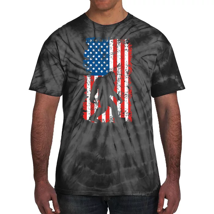 Bigfoot American Flag Sasquatch Tie-Dye T-Shirt