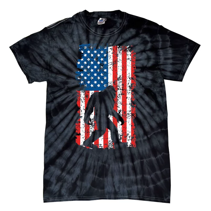 Bigfoot American Flag Sasquatch Tie-Dye T-Shirt