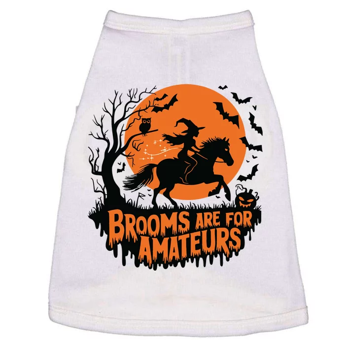 Brooms Are For Amateurs With Horse Riding Halloween Doggie Tank