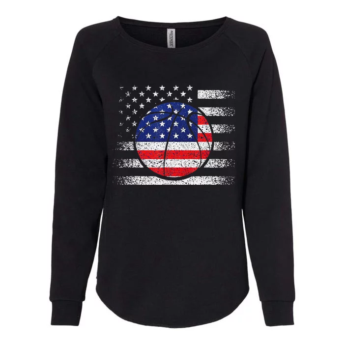 Basketball American Flag 4th Of July USA Sports Team Players Womens California Wash Sweatshirt