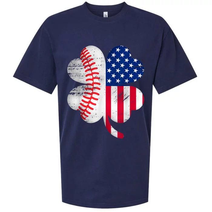 Baseball American Flag Lover Player Clover Sueded Cloud Jersey T-Shirt