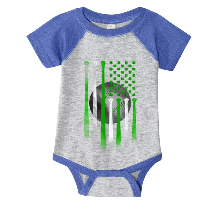 Baseball American Flag St Patricks Day Catcher Pitcher Cute Gift Infant Baby Jersey Bodysuit