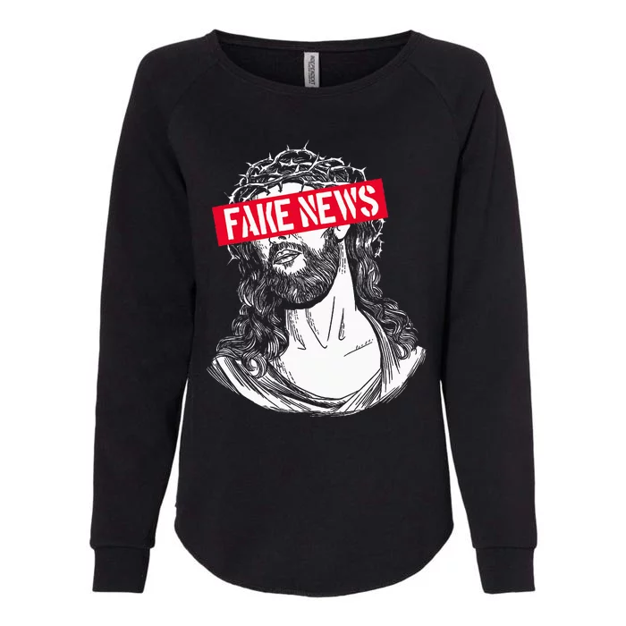 Blackcraft Antichristian Fake News Funny Jesus Atheist Womens California Wash Sweatshirt