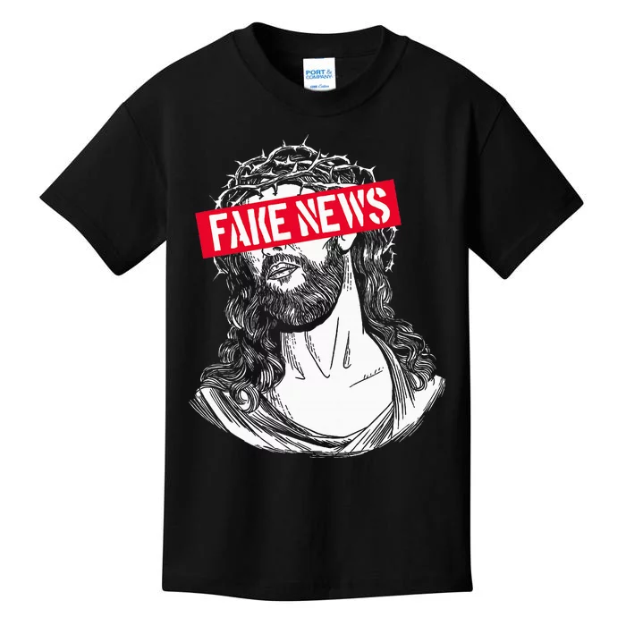 Blackcraft Antichristian Fake News Funny Jesus Atheist Kids T-Shirt